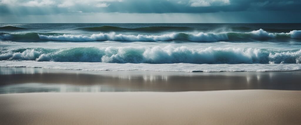 A calm ocean with gentle waves, representing peace amidst the storms of life.