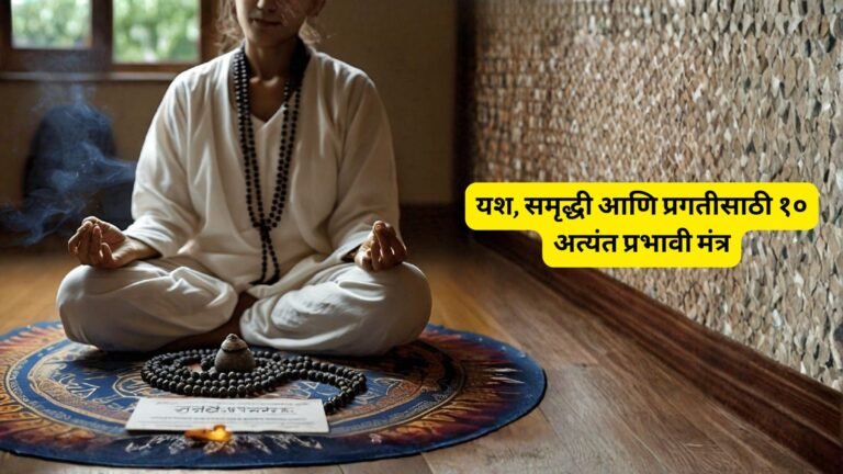 यश, संपत्ती आणि प्रगतीसाठी सर्वोत्तम १० शक्तिशाली मंत्र यश, समृद्धी आणि प्रगतीसाठी १० अत्यंत प्रभावी मंत्र