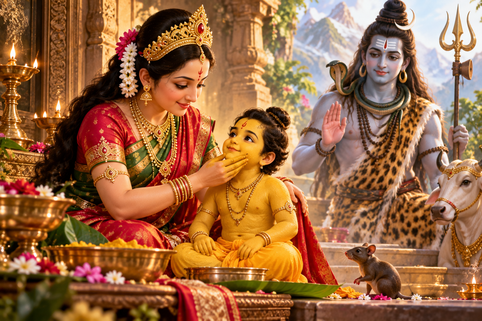 हिंदू पुराणों के अनुसार भगवान गणेश का जन्म