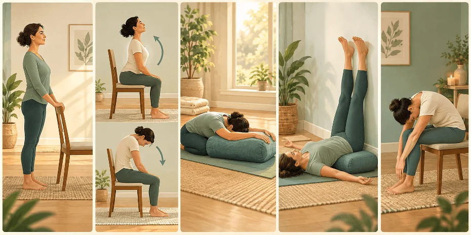 Gentle beginner yoga poses for people living with cancer