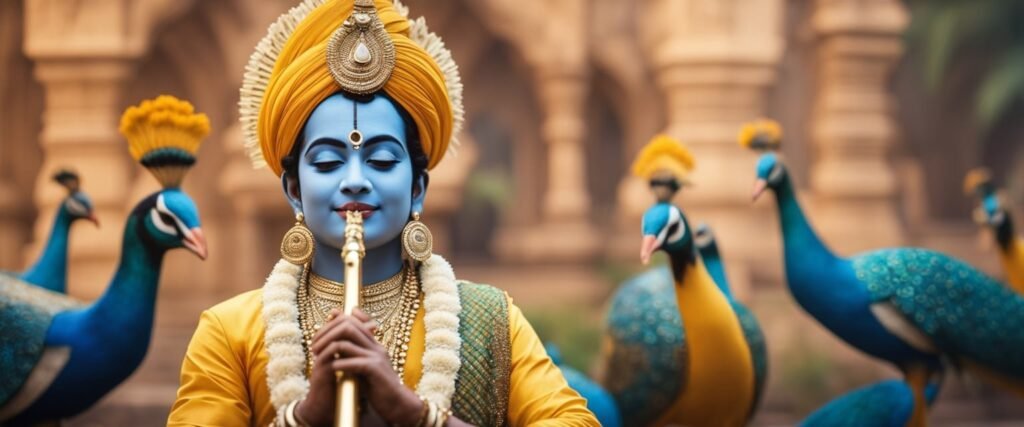बासरी वाजवणारे भगवान कृष्ण